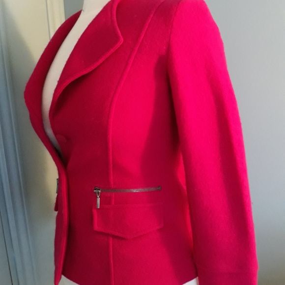 Tribal Boiled Wool Blazer Jacket Hot Pink Magenta - Picture 2 of 7